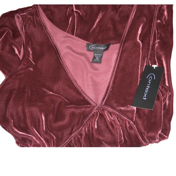 NWT beautiful crushed velvet deep burgundy color top. So soft!! - Picture 7 of 8
